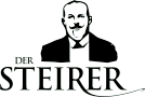 Logo von "Der Steirer" mit Umriss eines Mannes über dem Text.